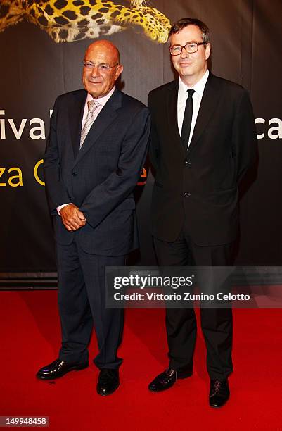 Arnon Milchan and Olivier Pere attend "Camille Redouble" premiere during the 65th Locarno Film Festival on August 7, 2012 in Locarno, Switzerland.