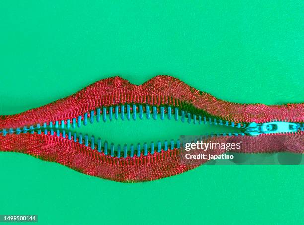 close the mouth - zipper mouth stock pictures, royalty-free photos & images