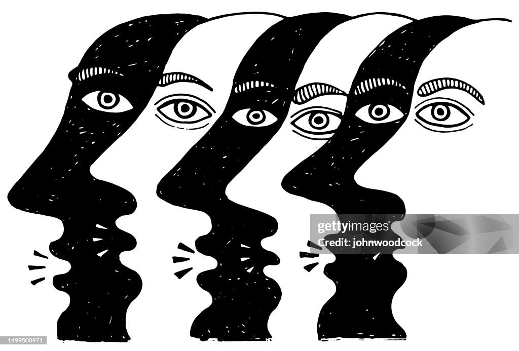 Mono six faces illustration illustration