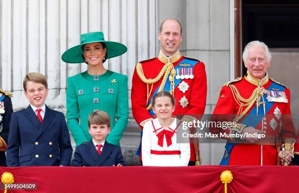 Prince George of Wales, Catherine, Princess of Wales , Prince Louis of Wales, Princess Charlotte of Wales, Prince William, Prince of Wales and King...
