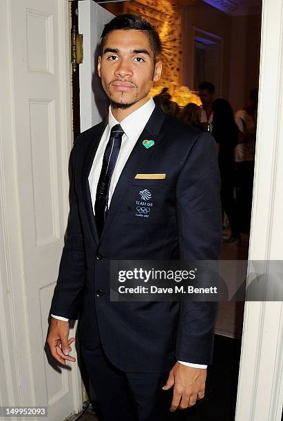 Great Britain Olympic gymnast Louis Smith attends 'Spotlight On Swimming' at OMEGA House, OMEGA's official residence during the London 2012 Olympic...