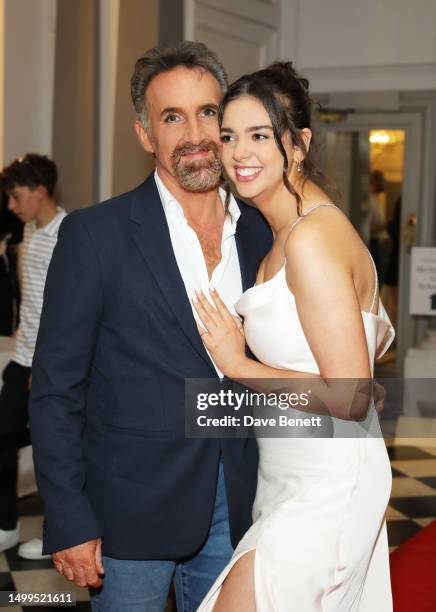 Cameron Blakely and guest attend the Gala Performance after party of "Mrs. Doubtfire: The Musical" in support of Comic Relief at the Grand Connaught...