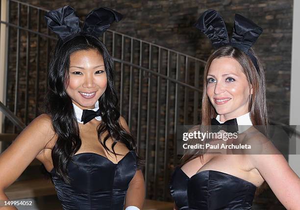 Playboy Playmates Hiromi Oshima and Deanna Brooks attend The Beverly Hills City Council and Playboy Enterprises, Inc. Ribbon cutting ceremony...