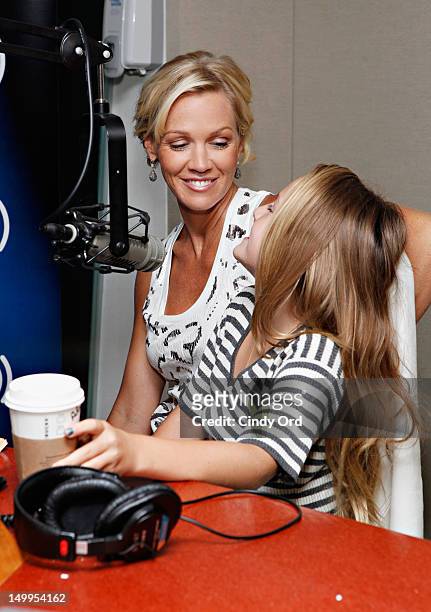Actress Jennie Garth and her daughter Lola Ray Facinelli visit 'Getting Late' with host Mark Seman on Raw Dog Comedy at the SiriusXM Studios on...