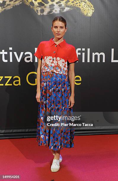 Actress Dree Hemingway attends "Camille Redouble" premiere at 65th Locarno Film Festival on August 7, 2012 in Locarno, Switzerland.