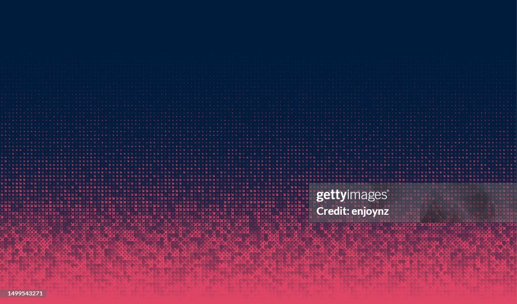 Red falling arrow pixels digital screen