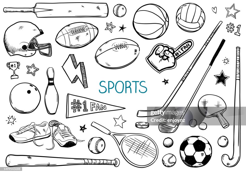 Sports drawings vector illustration