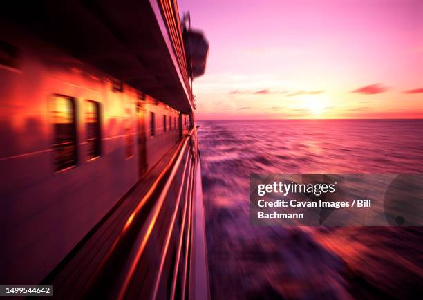 colorful sunset on a cruise ship - super rich ストックフォトと画像