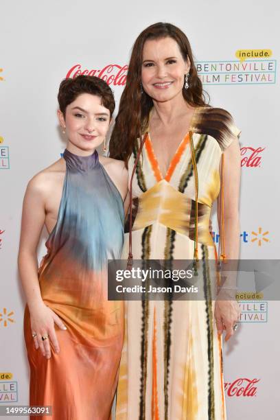 Lachlan Watson and Geena Davis attend the Bentonville Film Festival Awards Ceremony at the 9th Annual Bentonville Film Festival Led By Geena Davis on...