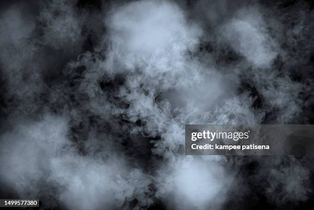 abstract realistic soft smoke , fog , vapor on black background. - fumo foto e immagini stock