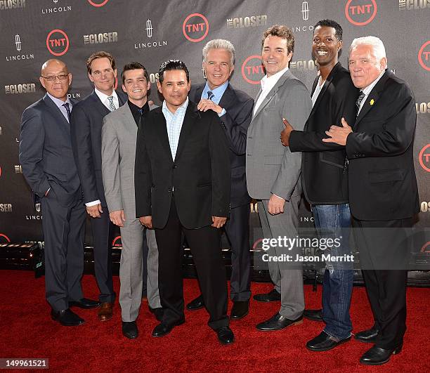 Actors Michael Paul Chan, Phillip P. Keene, Jonathan Del Arco, Raymond Cruz, Anthony John Denison, Jon Tenney, Corey Reynolds, and G.W. Bailey attend...