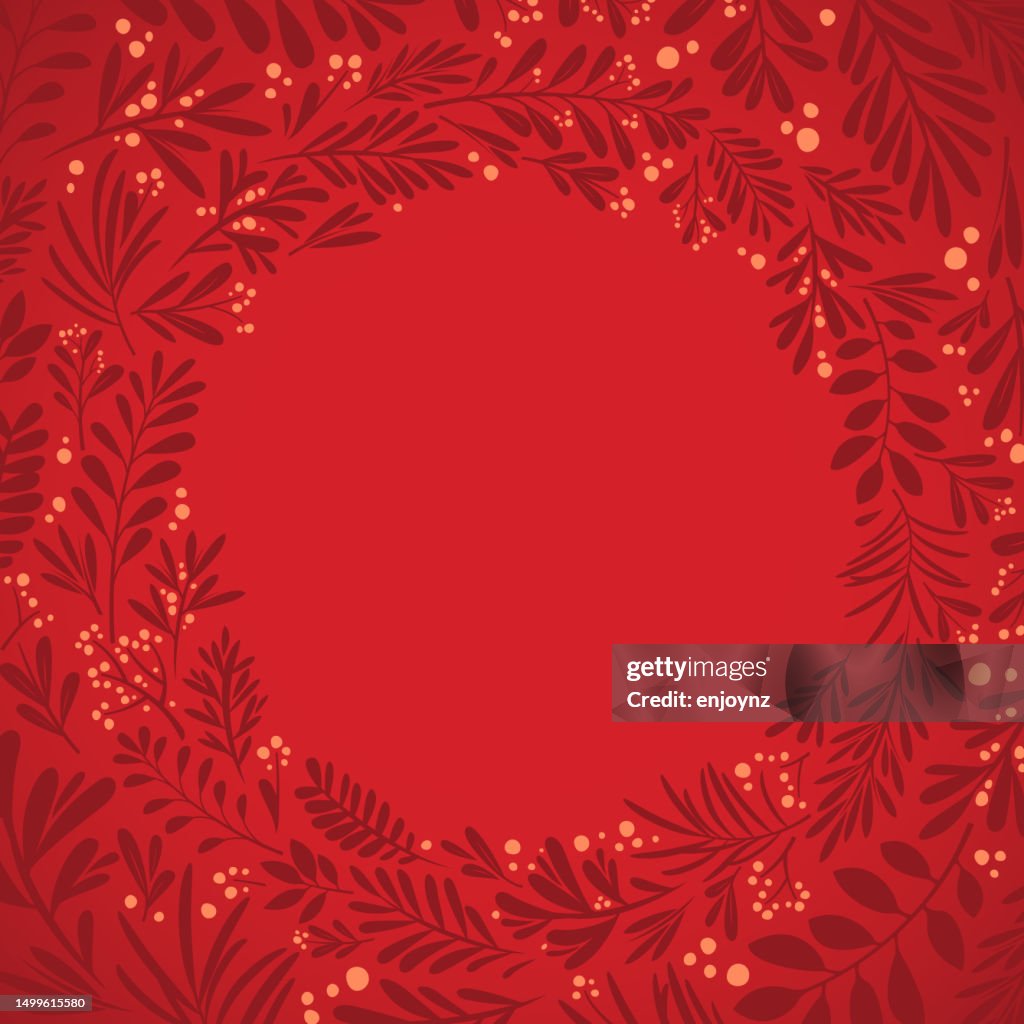 Weihnachtsflorales Kranzkreis-Bordürendesign