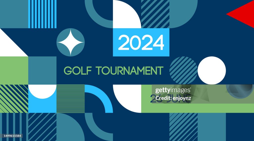 Blue retro Golf poster