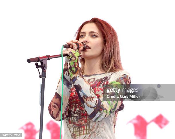 Paris Jackson performs in concert during Bonnaroo Music & Arts Festival on June 18, 2023 in Manchester, Tennessee.