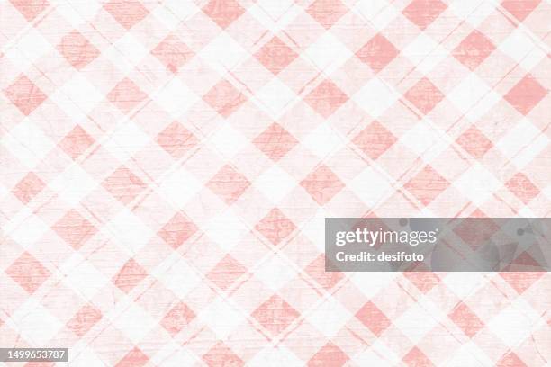 stockillustraties, clipart, cartoons en iconen met faded red and white soft pastel crisscross checkered pattern horizontal blank empty vector backgrounds - tafelkleed