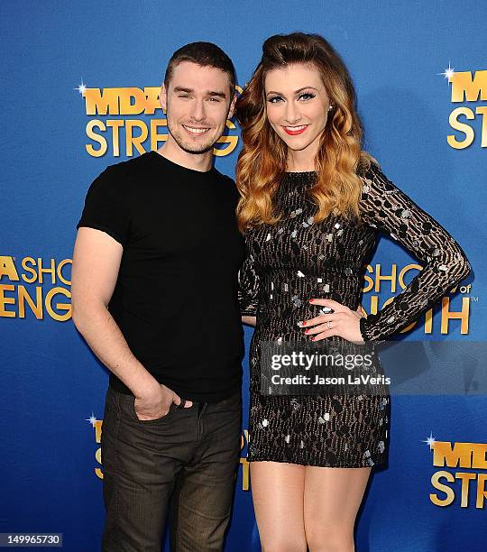 Nick Noonan and Amy Heidemann of Karmin attend the MDA Labor Day Telethon at CBS Studios on August 7, 2012 in Los Angeles, California.