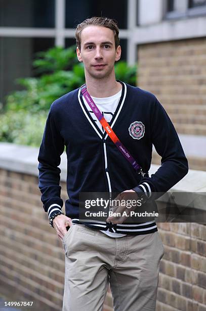 Mathias Boe attends a reception for the Danish Olympic Team on the Danish Royal Yacht Dannebrog on August 7, 2012 in London, England.