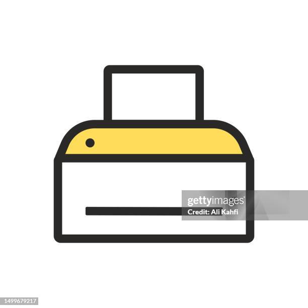 ilustrações de stock, clip art, desenhos animados e ícones de printer icon - papers scanning to digital vector