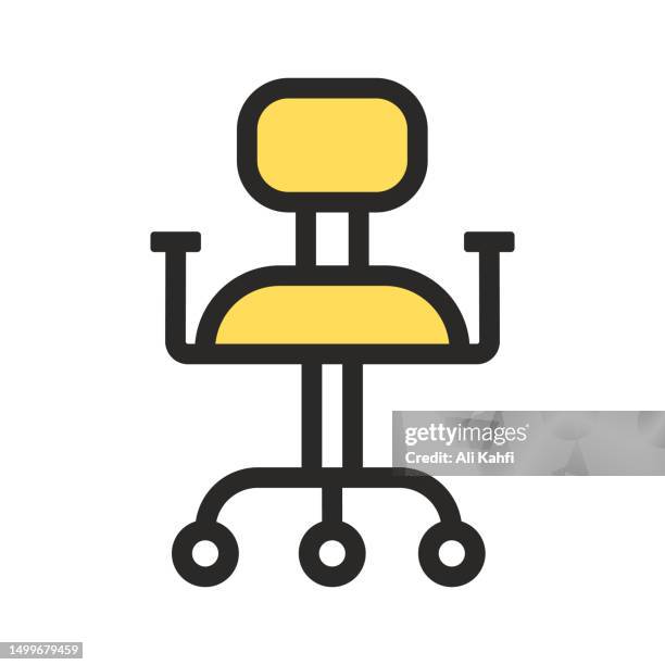 illustrazioni stock, clip art, cartoni animati e icone di tendenza di icona della linea di poltrone da ufficio - ergonomia