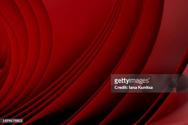 abstract layered red and black background. beauty 3d pattern. - maroon swirl stock pictures, royalty-free photos & images