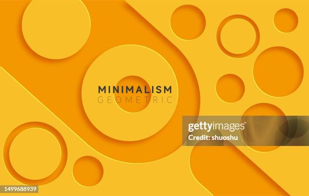 abstract orange papercutting geometric stripe banner pattern background - half circle 3d stock illustrations