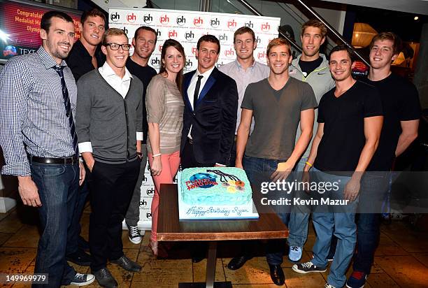 Olympic Swimmer Ryan Lochte celebrates his 28th birthday with U.S. Olympic Swim Team members Davis Tarwater, Conor Dwyer, Tyler McGill, Brendan...