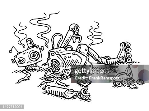 Poor Broken Robot Drawing Poor Broken Robot Drawing