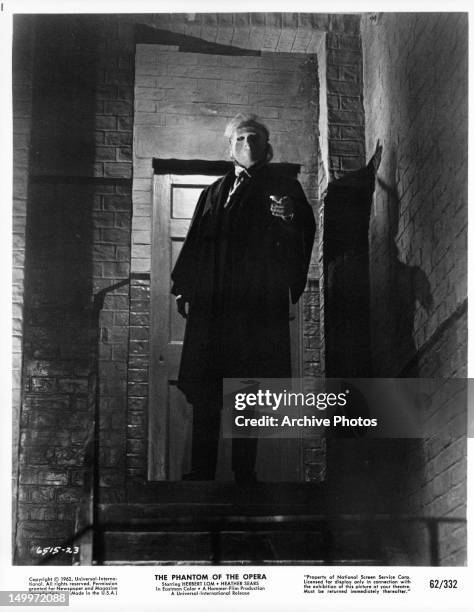 Herbert Lom at the top of stairwell in a scene from the film 'The Phantom Of The Opera', 1962.