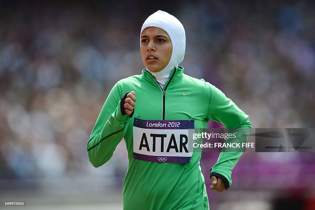 Saudi Arabia's Sarah Attar competes in t