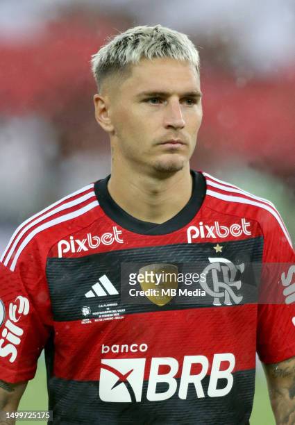 Guillermo Varela Olivera of CR Flamengo on February 28, 2023 in Rio de Janeiro, Brazil.