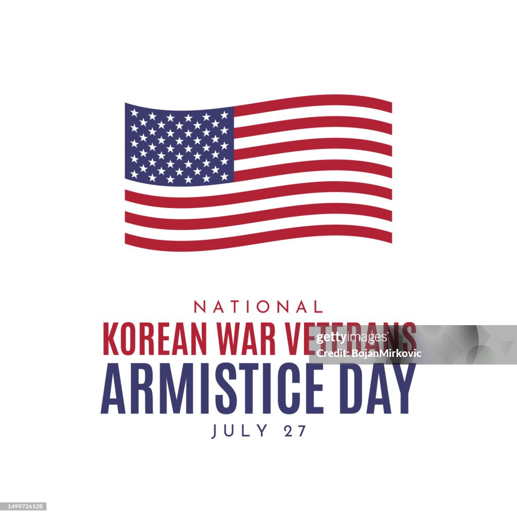 National Korean War Armistice Day card, July 27. Vector