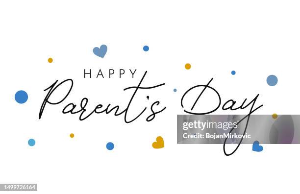 stockillustraties, clipart, cartoons en iconen met happy parents day poster. vector - dag van de ouders feest en gedenkdagen