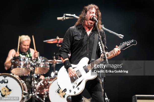 Josh Freese and Dave Grohl of Foo Fighters perform duing 2023 Bonnaroo Music & Arts Festival on June 18, 2023 in Manchester, Tennessee.
