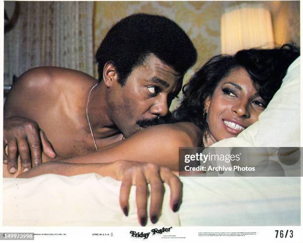 Thalmus Rasulala in bed with Pam Grier in a scene from the film 'Friday Foster', 1975.