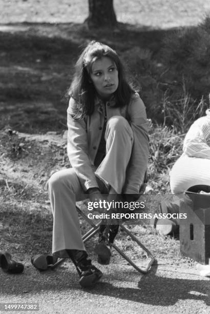 Danièle Gaubert lors du tournage du film 'Le Grand Dadais' réalisé par Pierre Granier-Deferre à le 21 mars 1967, France