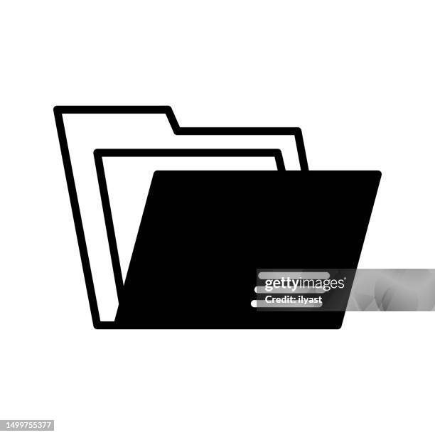 archived chats black line & fill vector icon - record management stock illustrations