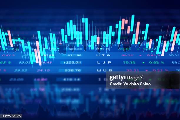 stock price chart and trading board - handelsfinanzierung stock-fotos und bilder