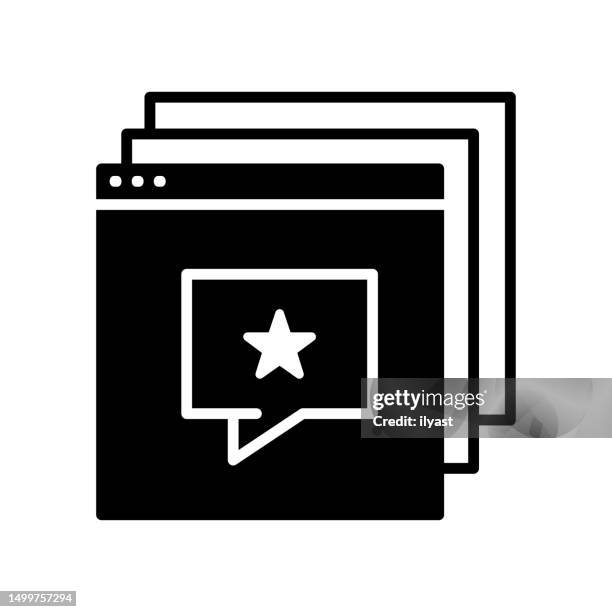 feedback rating black line & fill vector icon - hard decision stock illustrations