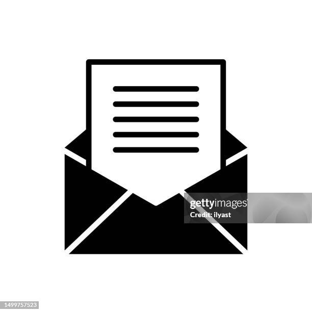 email black line & fill vector icon - bid proposal stock illustrations