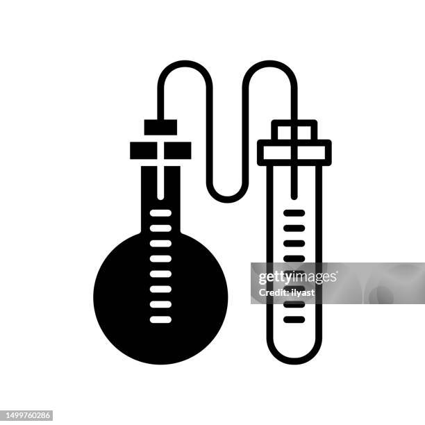 test tubes black line & fill vector icon - methamphetamine lab stock illustrations