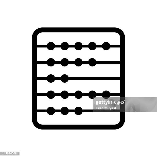 calculating traditions black line & fill vector icon - toddler learning stock illustrations