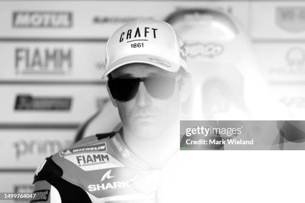 Johann Zarco of Prima Pramac Racing Team looks on prior to the start of the MotoGP of Germany Race at Sachsenring Circuit on June 18, 2023 in...