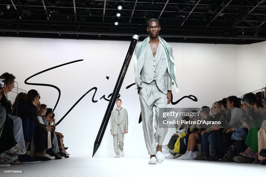 Giorgio Armani - Runway - Milan Fashion Week - Menswear Spring/Summer 2024