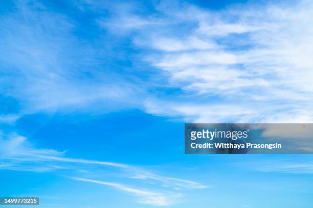 beautiful sky with white clouds - wispy stock pictures, royalty-free photos & images
