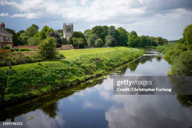 The River Wharfe meanders through Tadcaster in the rural constituency of Selby and Ainsty on June 19, 2023 in Tadcaster, England. Last week, the MP...