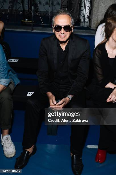 Carlo Capasa is seen on the front row at the Dhruv Kapoor Spring/Summer 2024 fashion show during the Milan Fashion Week menswear spring/summer 2024...