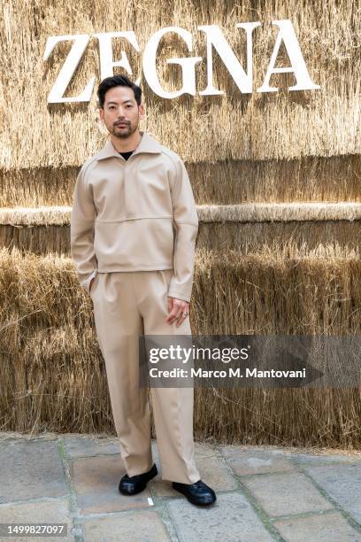 Joseph Lee is seen on the front row at the Zegna Spring/Summer 2024 fashion show during the Milan Fashion Week menswear spring/summer 2024 on June...