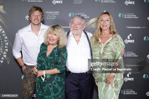 Gérémy Crédeville, Marie Vincent, Yves Pignot and Jeanne Savary attend the "Nymphes D'Or - Golden Nymphs" Nominees Party during the 62nd Monte Carlo...