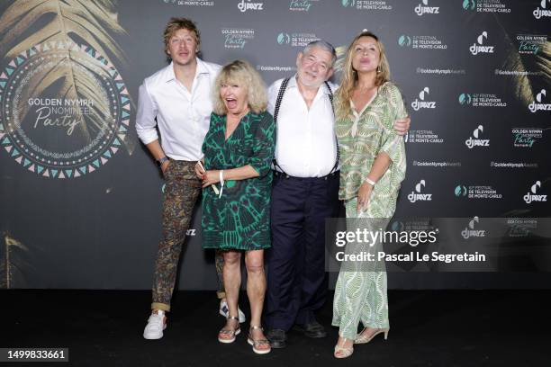 Gérémy Crédeville, Marie Vincent, Yves Pignot and Jeanne Savary attend the "Nymphes D'Or - Golden Nymphs" Nominees Party during the 62nd Monte Carlo...