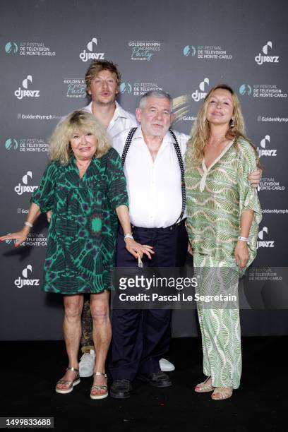 Marie Vincent, Gérémy Crédeville, Yves Pignot and Jeanne Savary attend the "Nymphes D'Or - Golden Nymphs" Nominees Party during the 62nd Monte Carlo...